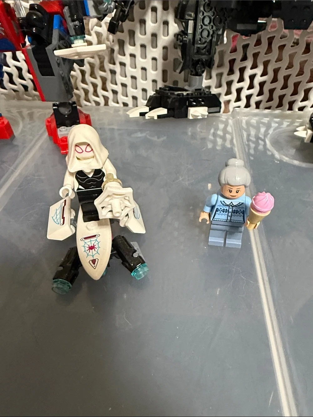 Lego 76115 Black Venom Mech with Red and Blue Spider Mech